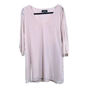 LuLu’s Size Medium Peach Long Sleeve Sheer split Sleeve mini dress Lined